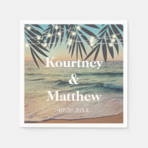 Tropical Palm Custom Wedding Beach String Lights