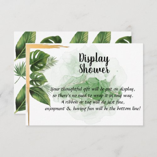 Tropical Palm Display Bridal Shower Enclosure Card
