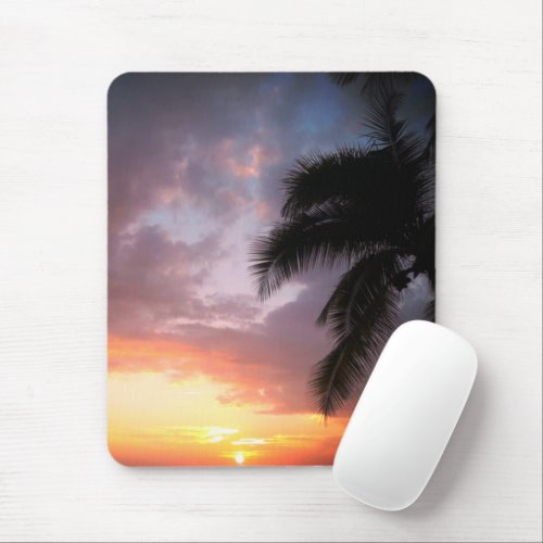 Tropical palm dreamy sunset         mouse pad