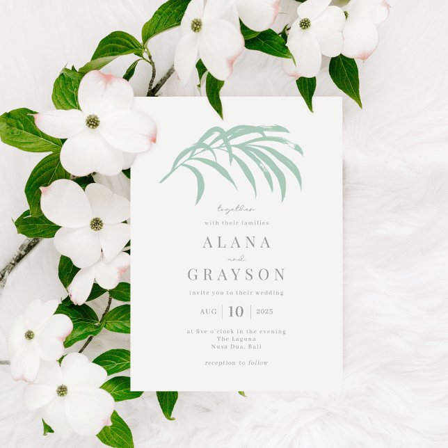 Tropical Palm Editable Color Wedding Invitation (Creator Uploaded)