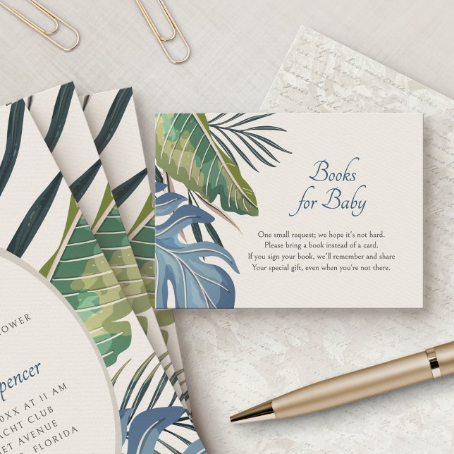 Tropical Palm Elegant Books for Baby Enclosure Card (Creator Uploaded)