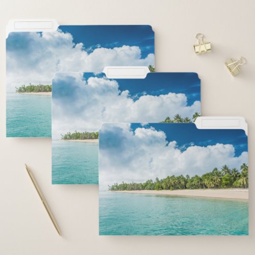 Tropical Palm Fringed Beach File Folder