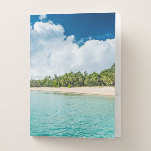 Tropical Palm Fringed Beach Pocket Folder