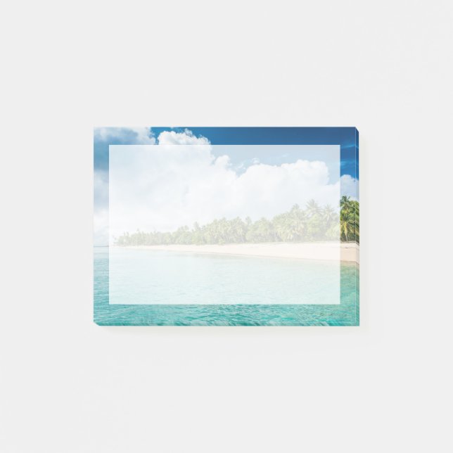 Tropical Palm Fringed Beach Post-it Notes (Front)