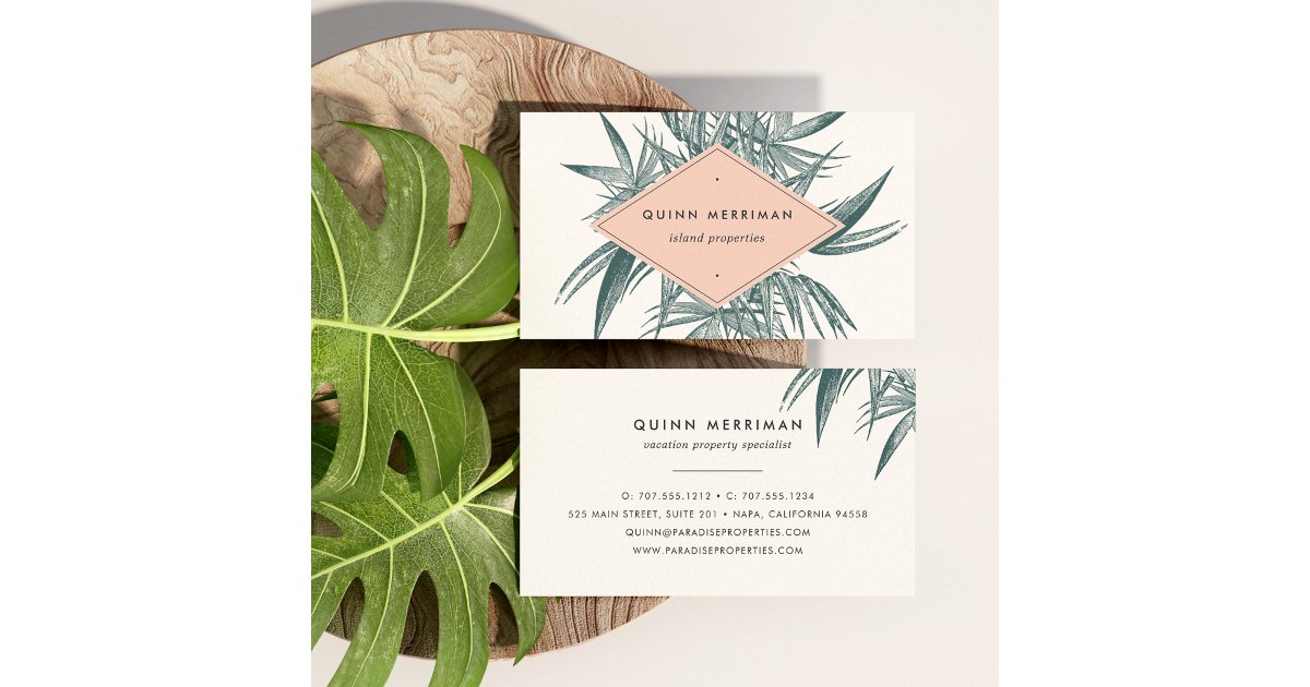 Tropical Palm Frond Business Card | Zazzle