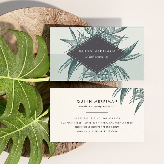 Tropical Palm Frond Business Card (Creator Uploaded)