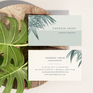 Tropical Palm Frond Colorblock Business Card at Zazzle