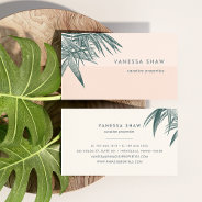 Tropical Palm Frond Colorblock Business Card at Zazzle