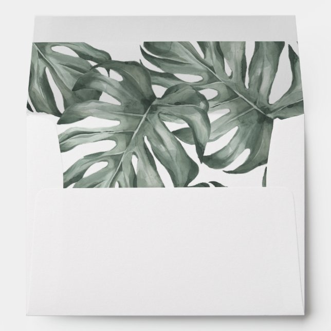 tropical palm frond mailing envelopes (Back (Bottom))