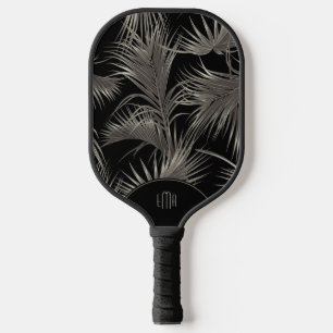 Tropical Palm Fronds with Monogram Initials Pickleball Paddle