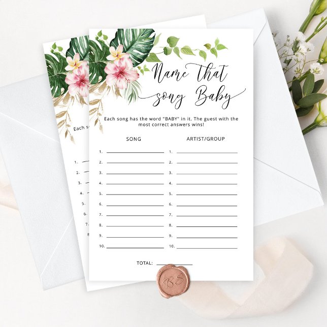 Tropical palm girl shower name that song baby game (Creator Uploaded)