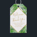 Tropical Palm Greenery Beach Island Wedding Favor Gift Tags<br><div class="desc">Beachy, elegant and modern favor tag great for tropical destination wedding guest hotel gift bags and bridal shower favors. Lush tropical palm tree greenery design perfect for any beach wedding or palm tree theme party. • • • • Click CUSTOMIZE FURTHER to access advanced editing options and change background color...</div>