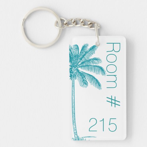 Tropical Palm Hotel Room Key Keychain