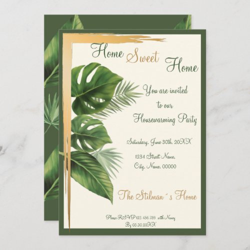 Tropical Palm Housewarming Party Invitation