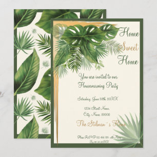 Tropical Palm Housewarming Party Invitation