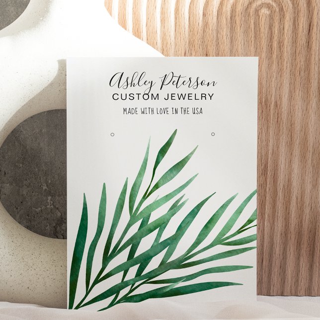 Tropical palm  jewelry earring display business card (Creator Uploaded)