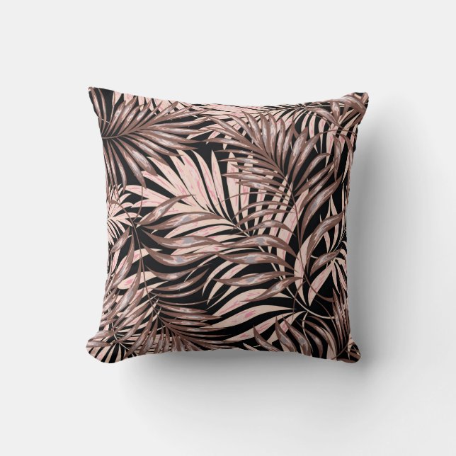 Tropical Palm: Jungle Floral Pattern. Throw Pillow (Front)