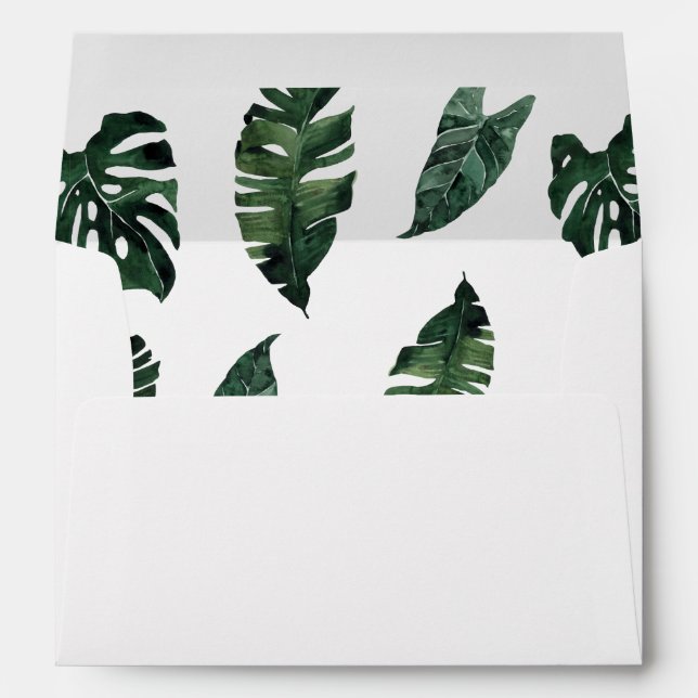 Tropical Palm Leaf 2 Envelope (Back (Bottom))