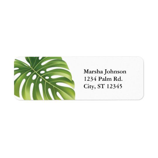 Tropical Palm Leaf Address Label