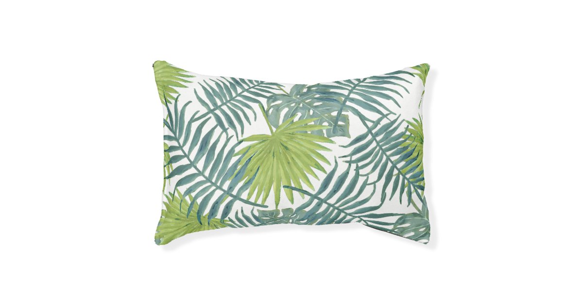 Tropical Palm Leaf Art Painting Pattern Pet Bed Zazzle Com