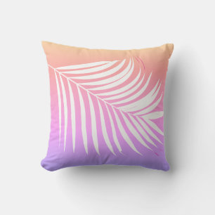 Tropical Palm Leaf Art Pink Orange Girly Gift 2025 Outdoor Pillow