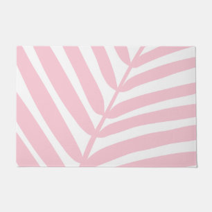 Tropical Palm Leaf Baby Pink Doormat