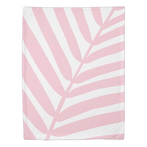 Tropical Palm Leaf Baby Pink Duvet Cover