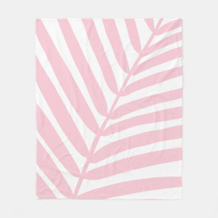 Tropical Palm Leaf Baby Pink Fleece Blanket