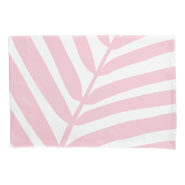 Tropical Palm Leaf Baby Pink Pillow Case (Front)