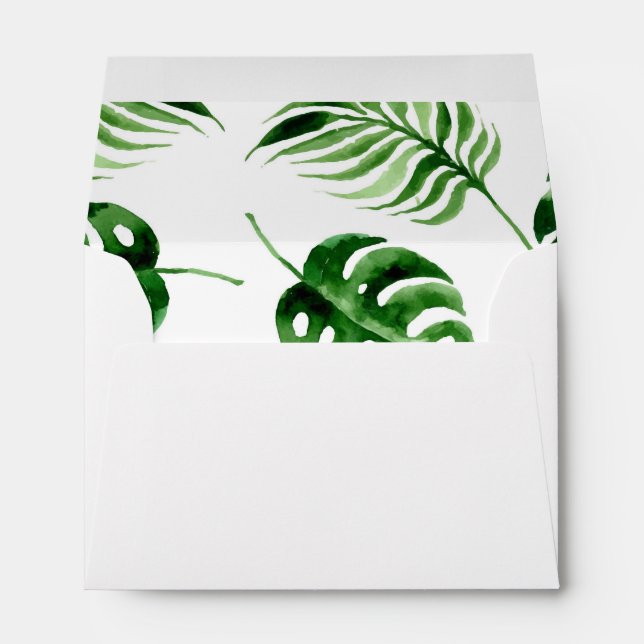 Tropical Palm Leaf Birthday Envelope (Back (Bottom))