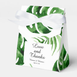 Tropical Palm Leaf Destination Wedding Favor Boxes