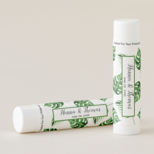 Tropical Palm Leaf Destination Wedding Lip Balm