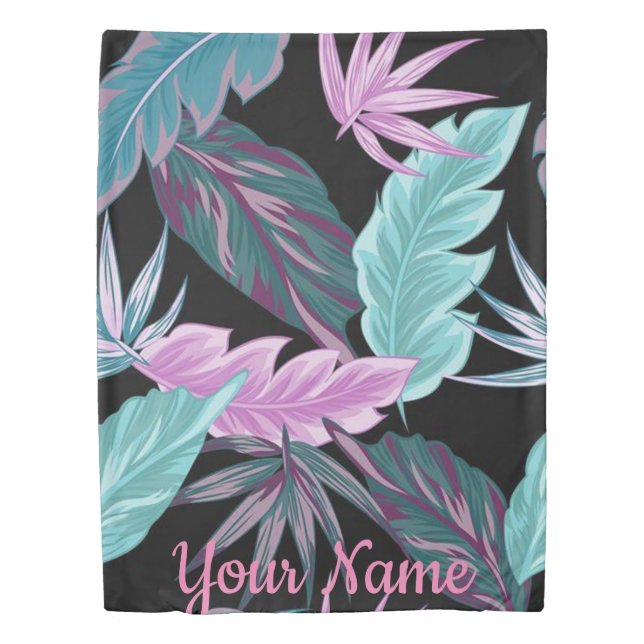 Tropical Palm Leaf Duvet Cover (Front)