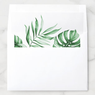 Tropical palm leaf envelope liner