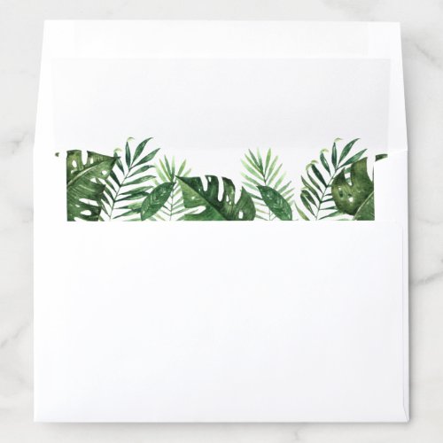 Tropical Palm Leaf Envelope Liners