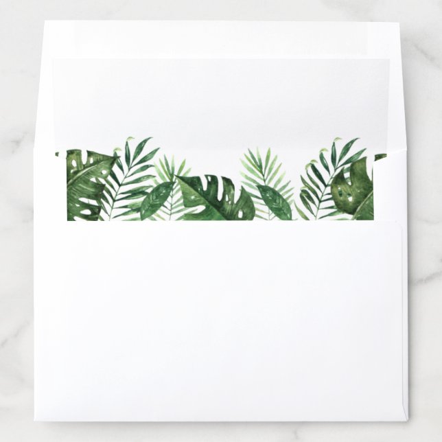 Tropical Palm Leaf Envelope Liners (In Envelope)