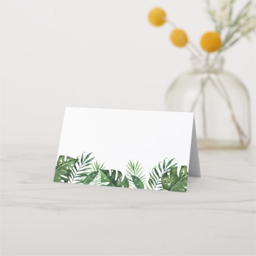 Tropical Palm Leaf Folded Place Cards
