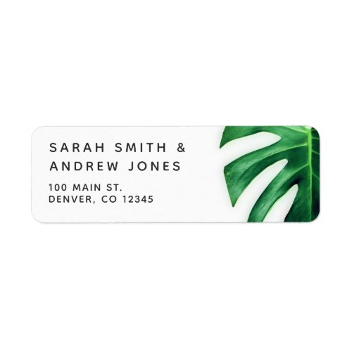 Tropical Palm Leaf Minimalist Address Label