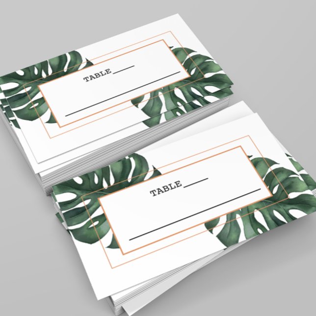 Tropical Palm Leaf Monstera Place Card (Creator Uploaded)