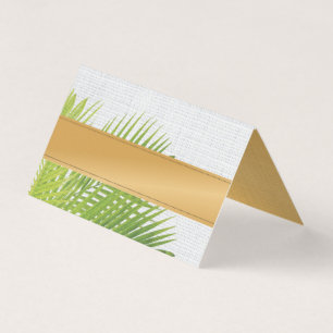 Tropical Palm Leaf Name Place Card