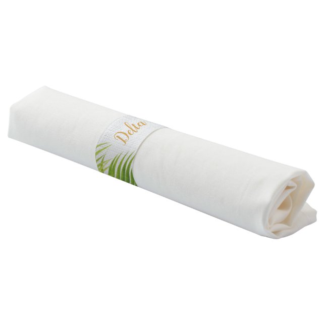 Tropical Palm Leaf Napkin Bands (Angled)