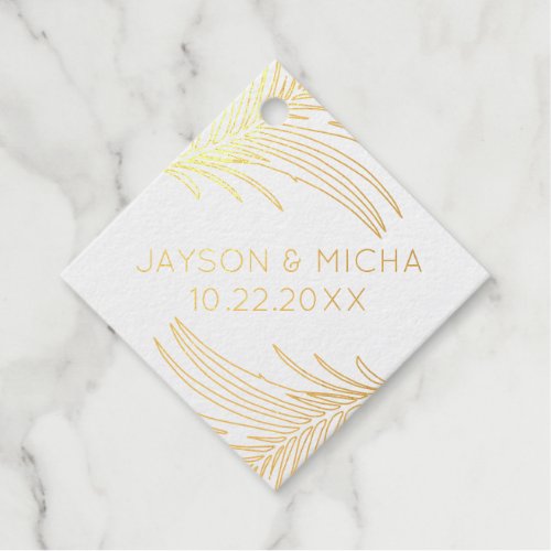 Tropical Palm Leaf Outline REAL FOIL Foil Favor Tags