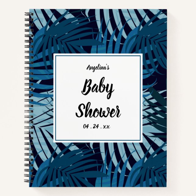 Tropical Palm Leaf Pattern Gift List Notebook (Front)