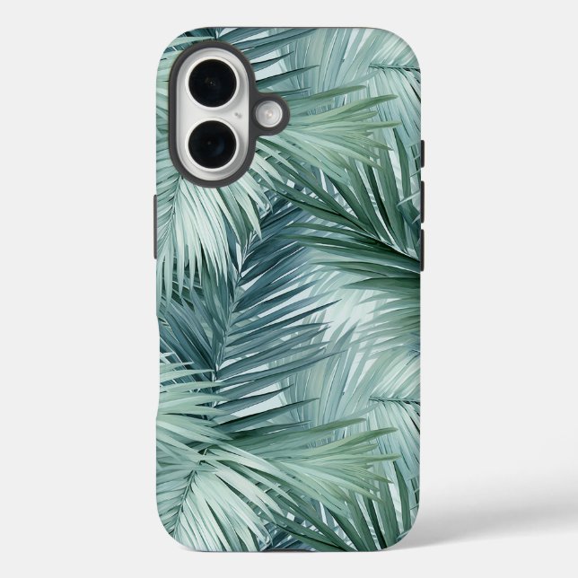 Tropical Palm Leaf Pattern Tough Case-Mate iPhone Case (Back)