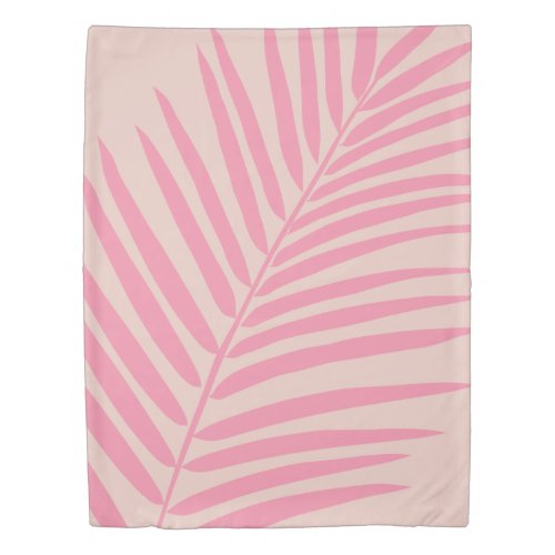 Tropical Palm Leaf Pink And Blush Duvet Cover