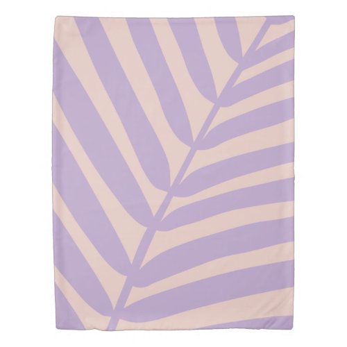 Tropical Palm Leaf Purple Lilac Abstract Leaf Duve Duvet Cover