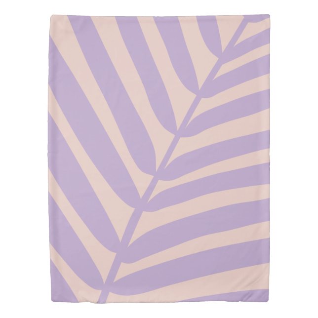 Tropical Palm Leaf Purple Lilac Abstract Leaf Duve Duvet Cover (Front)