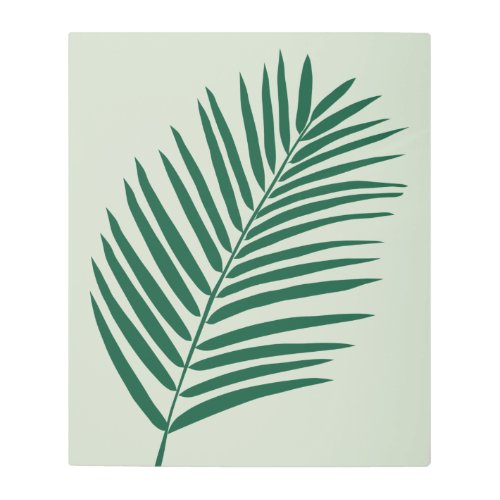 Tropical Palm Leaf Sage Green And Olive Green Metal Print