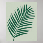 Tropical Palm Leaf Sage Green And Olive Green Poster<br><div class="desc">Tropical Palm Leaf Illustration - Sage Green And Olive Green.</div>