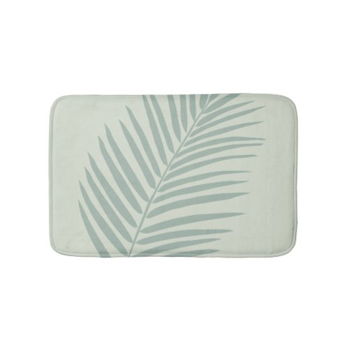 Tropical Palm Leaf Sage Green Bath Mat
